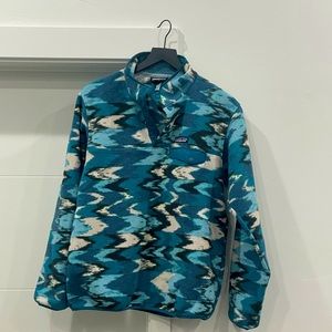 Patagonia Vintage Large Synchilla Trout Tales Elwha Blue Snap-T Fleece